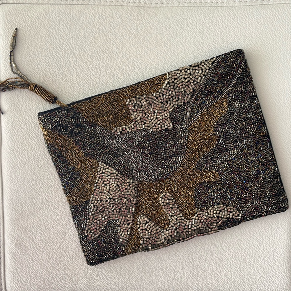 Guadalupe Design Metallic Beaded Clutch